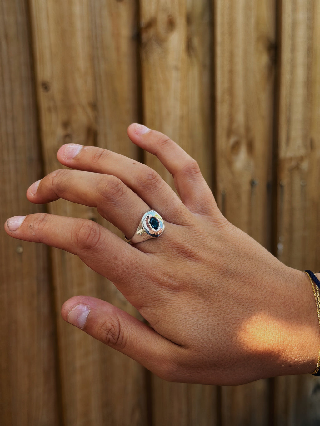 Oval Gemstone Signet - Sterling Silver Ring