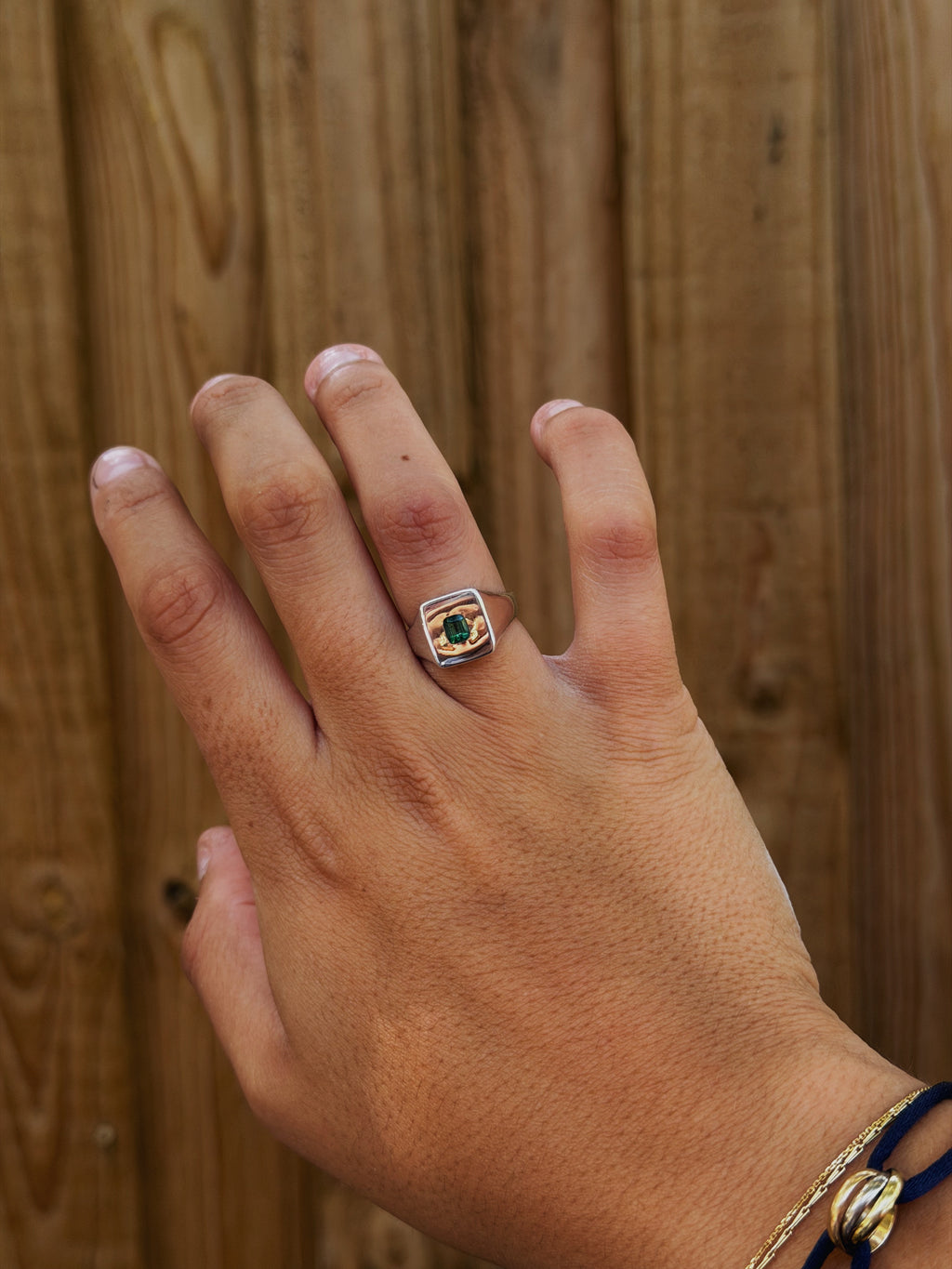 Square Gemstone Signet - Sterling Silver Ring