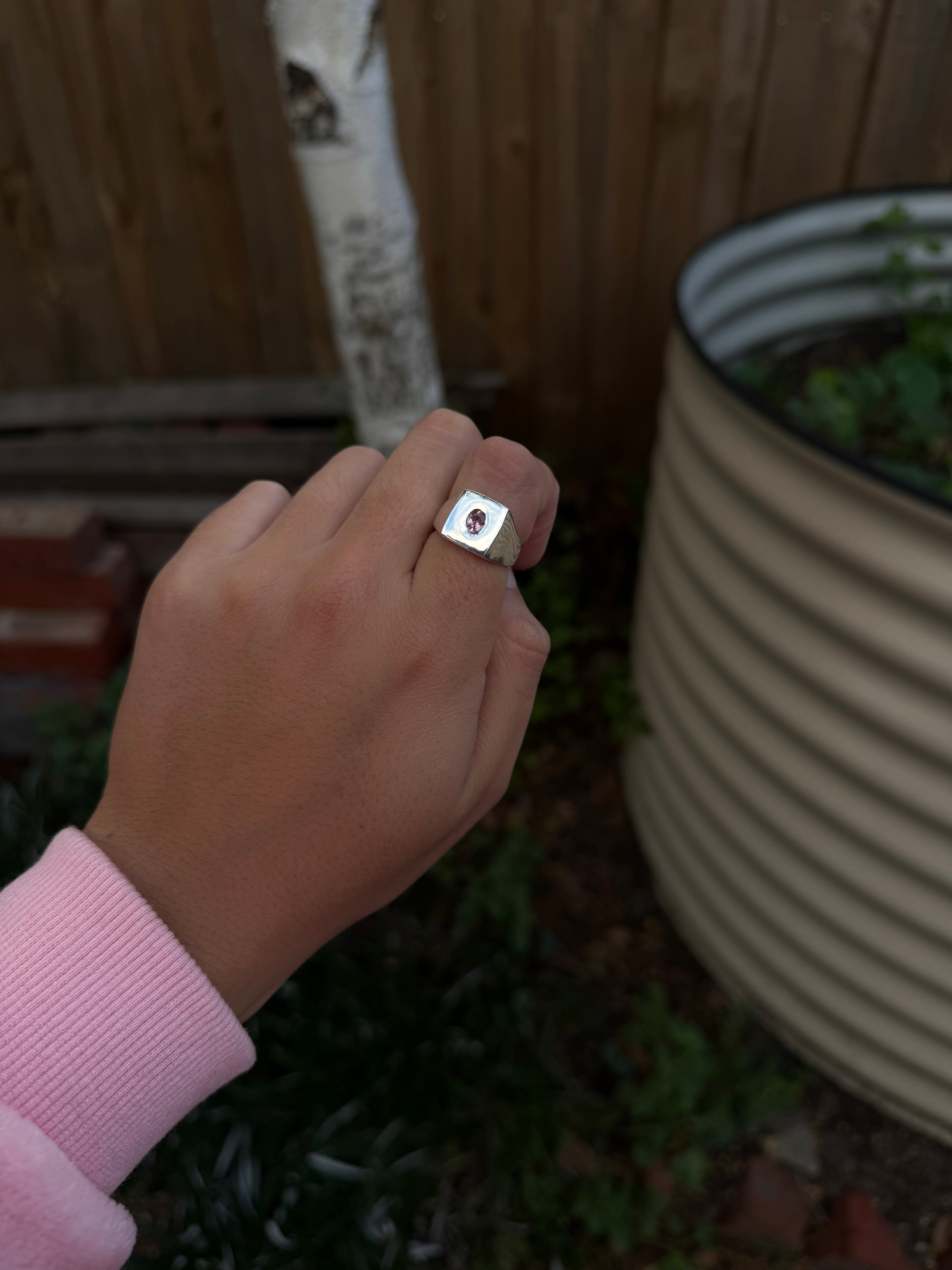 Pink Topaz - Sterling Silver Ring