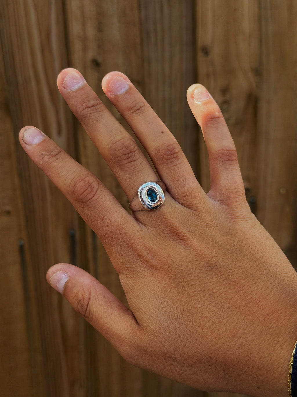 Oval Gemstone Signet - Sterling Silver Ring