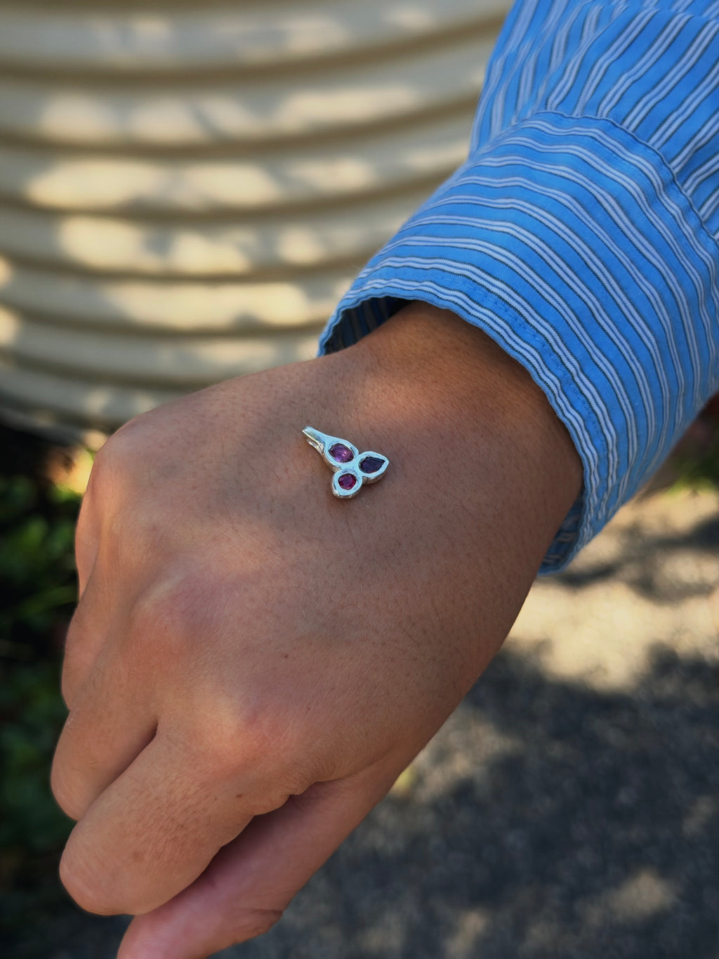 Burgandy Leaf - Sterling Silver Pendant