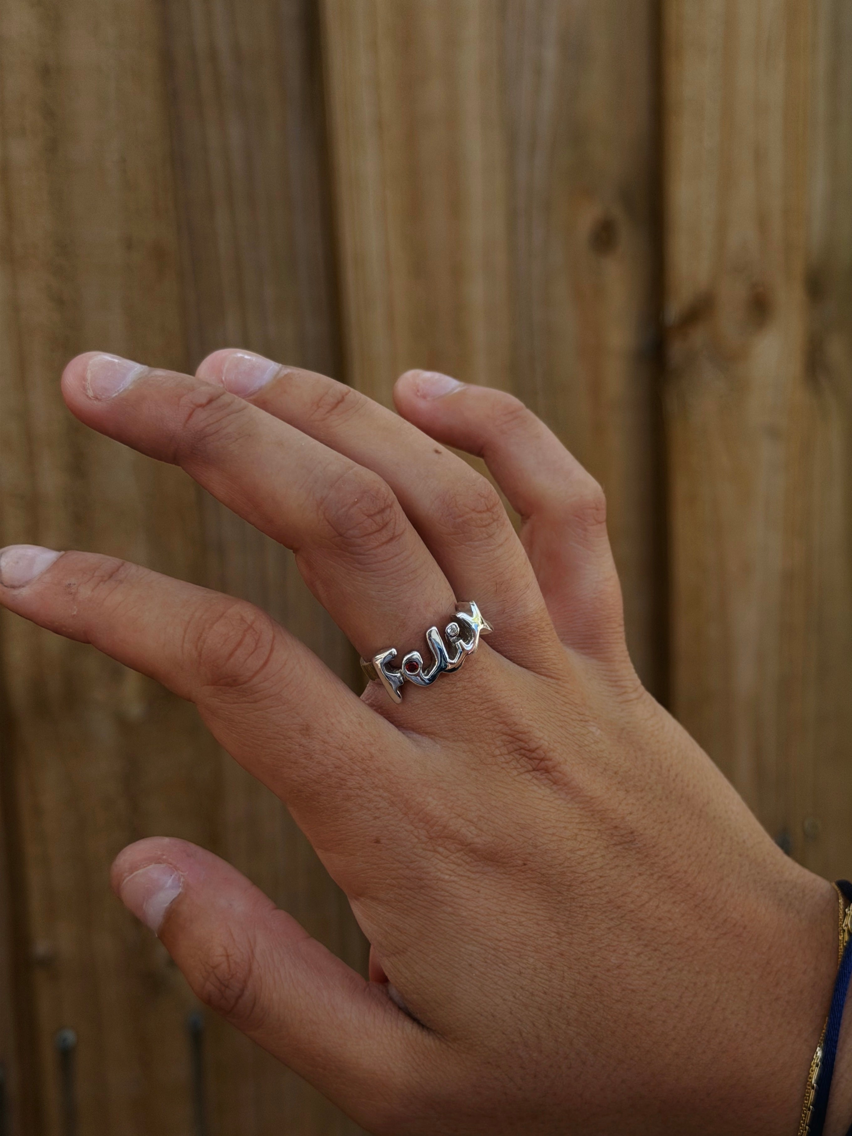 Custom Gemstone Name Ring