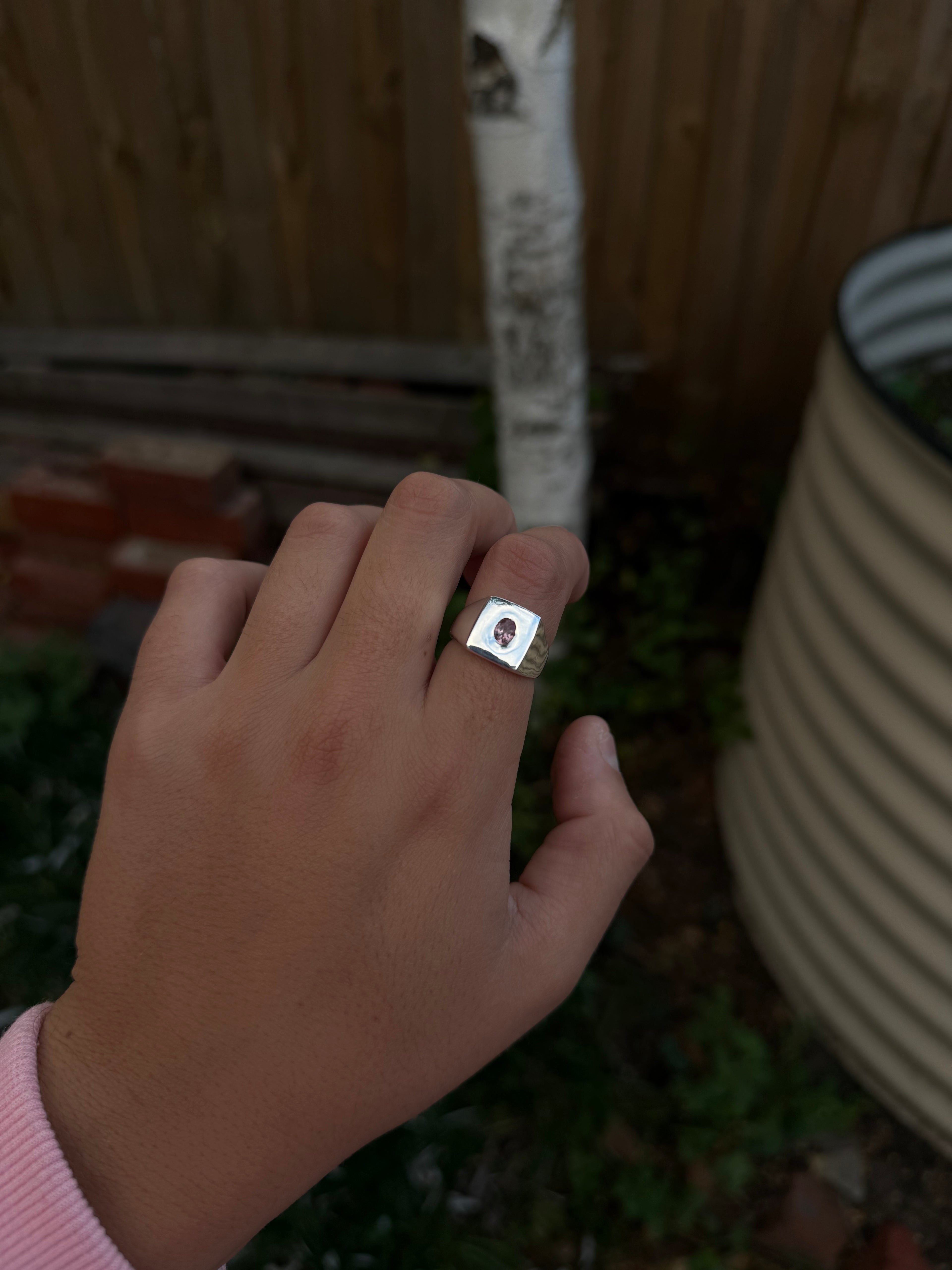 Pink Topaz - Sterling Silver Ring