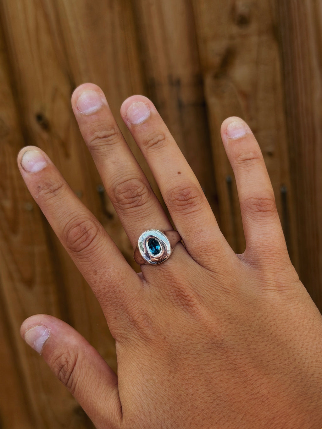 Oval Gemstone Signet - Sterling Silver Ring