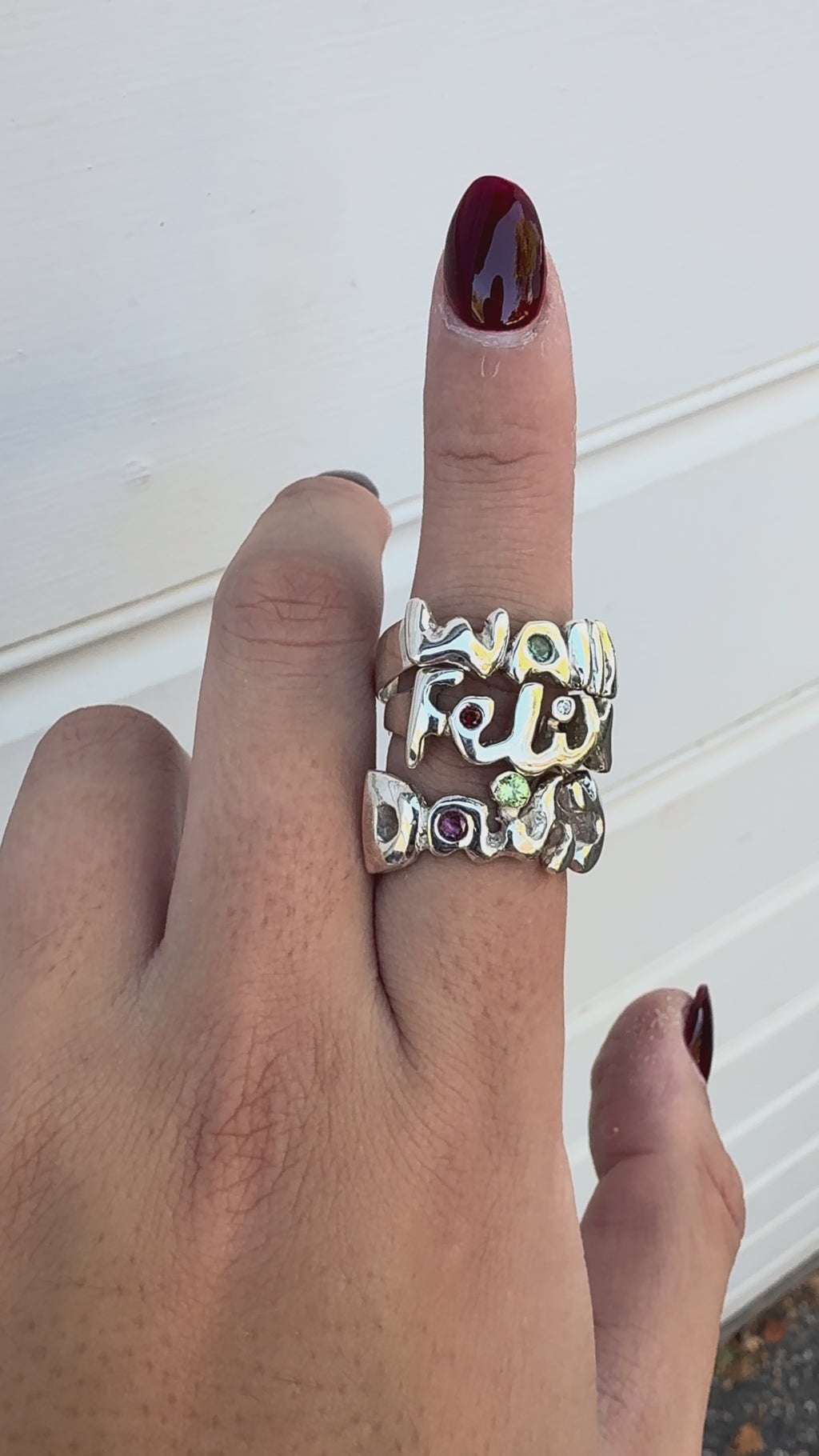 Custom Gemstone Name - Sterling Silver Ring