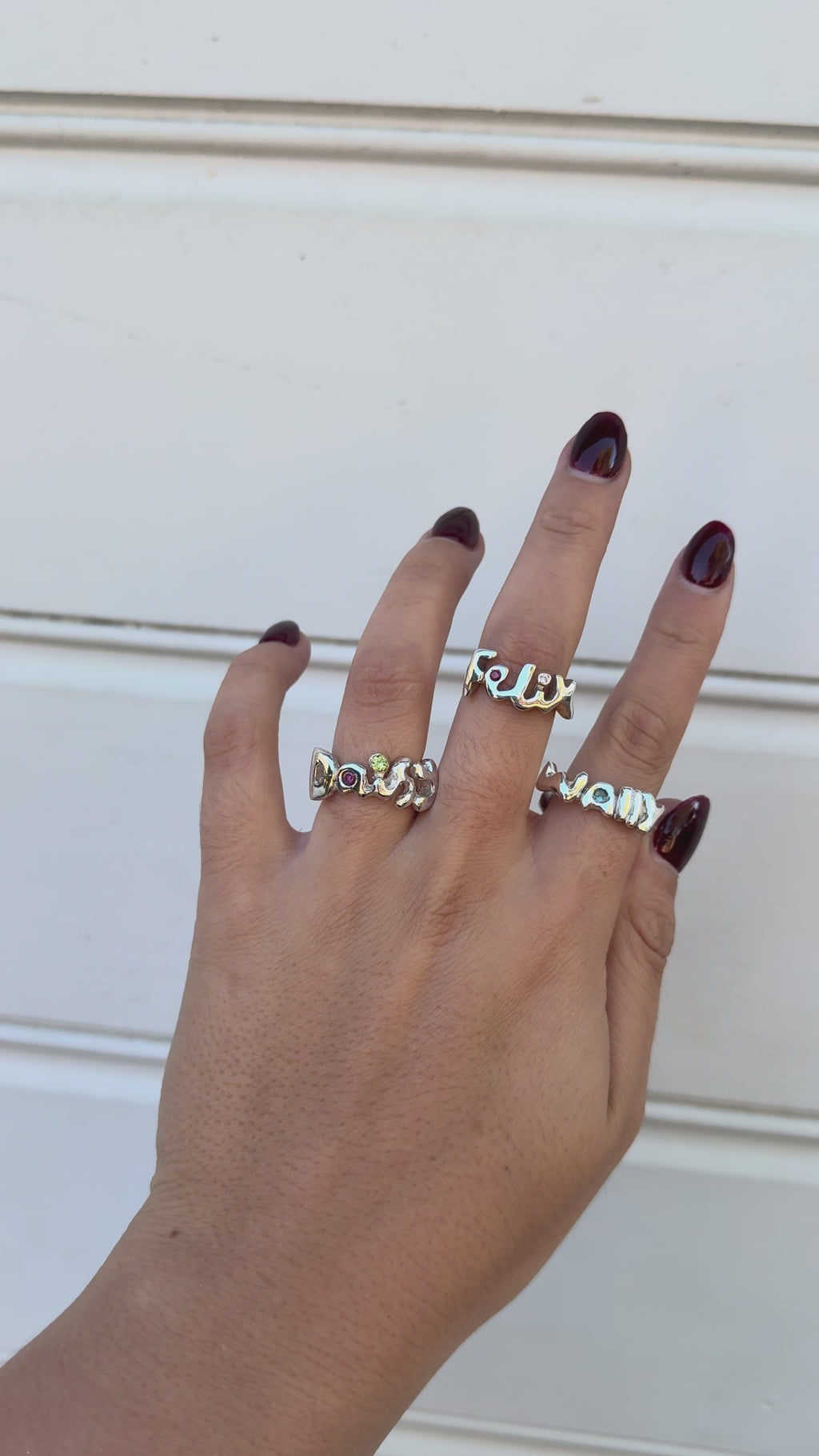 Custom Gemstone Name - Sterling Silver Ring