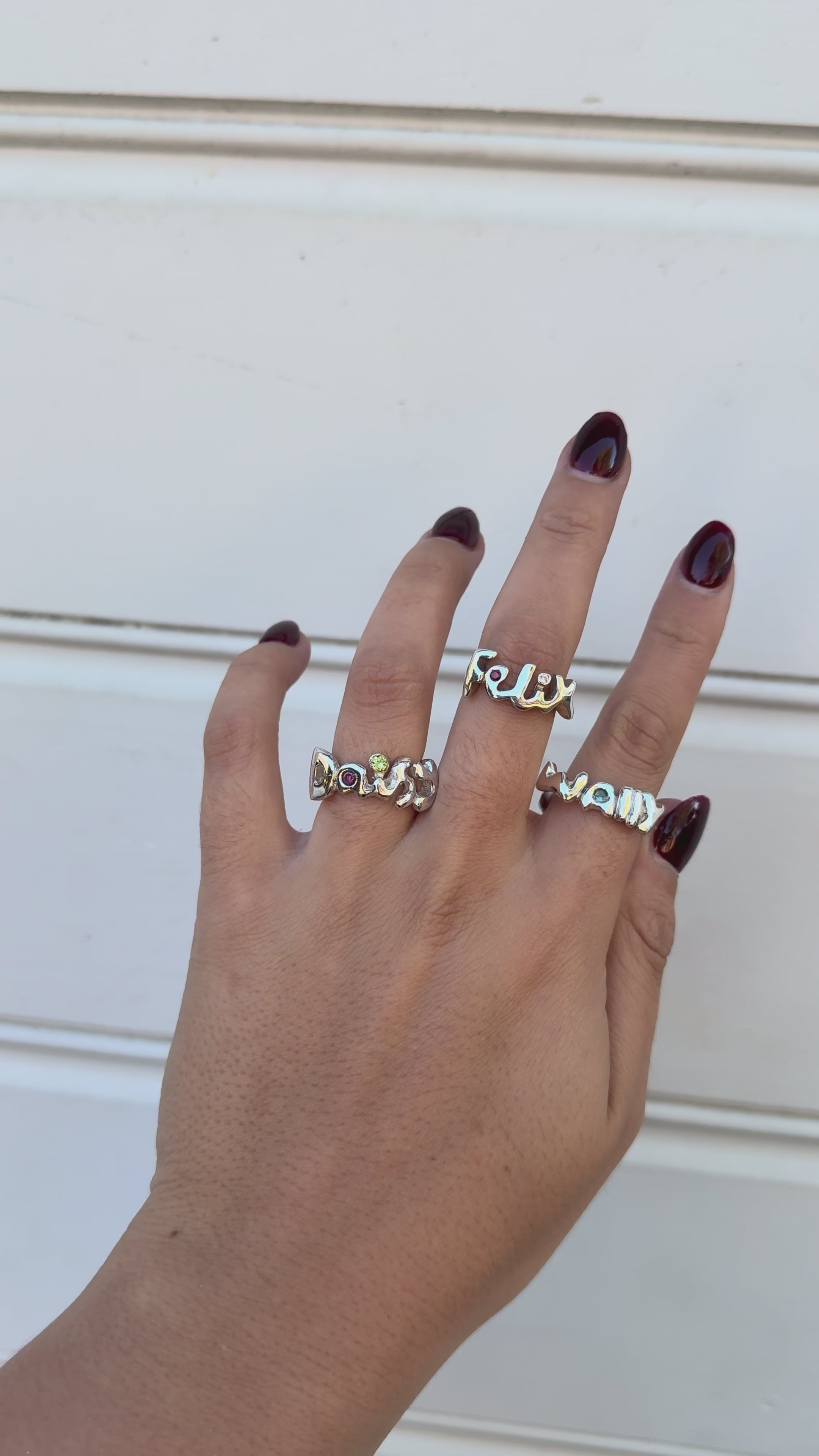 Custom Gemstone Name - Sterling Silver Ring